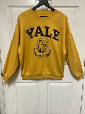 Yale University Men's Mustard Crewneck Sweatshirt